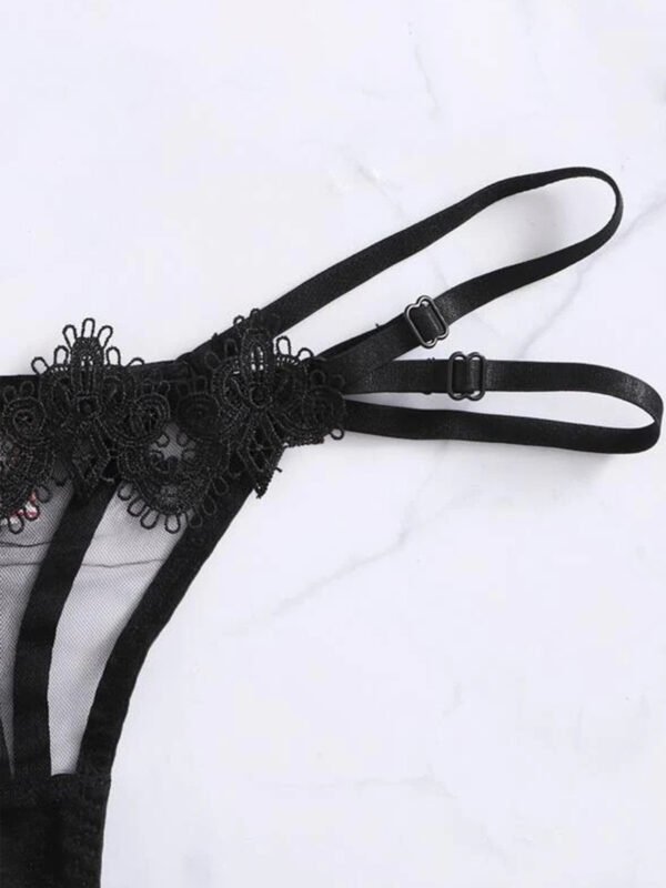 Mesh see-through bra and panty set