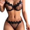 Mesh see-through bra and panty set