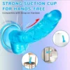 قضيب اصطناعي أزرق واقعي بطول 7 بوصات مزود بكأس شفط قوي