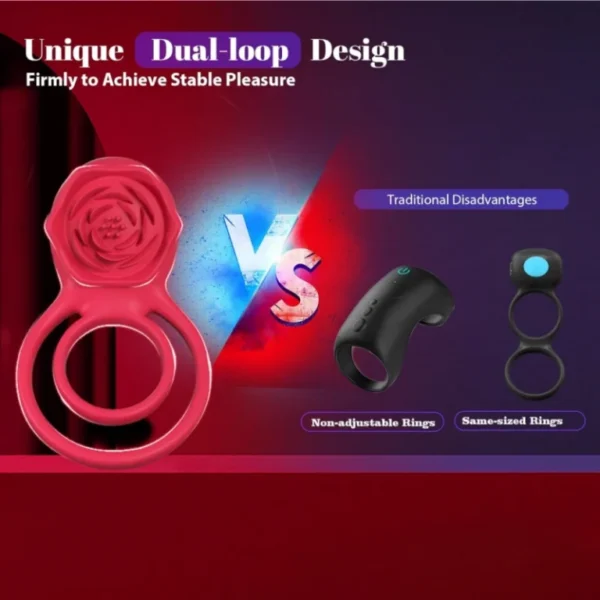 Rose-shaped-vibrating-cock-ring