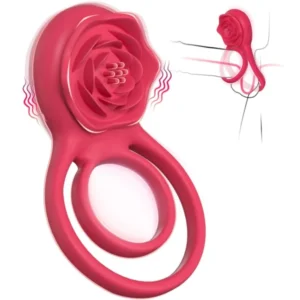 Rose-shaped-vibrating-cock-ring